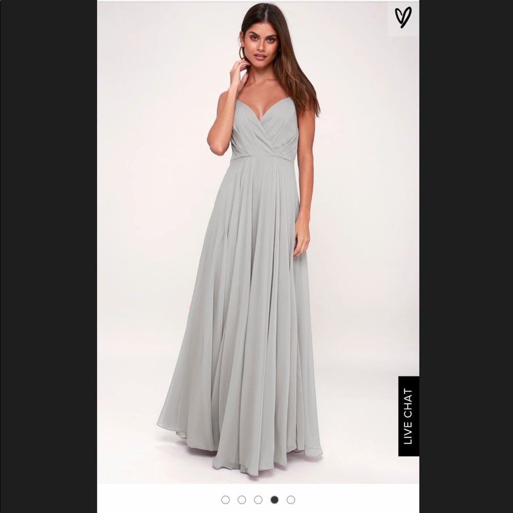 Beautiful Grey Maxi bridesmaid Dress